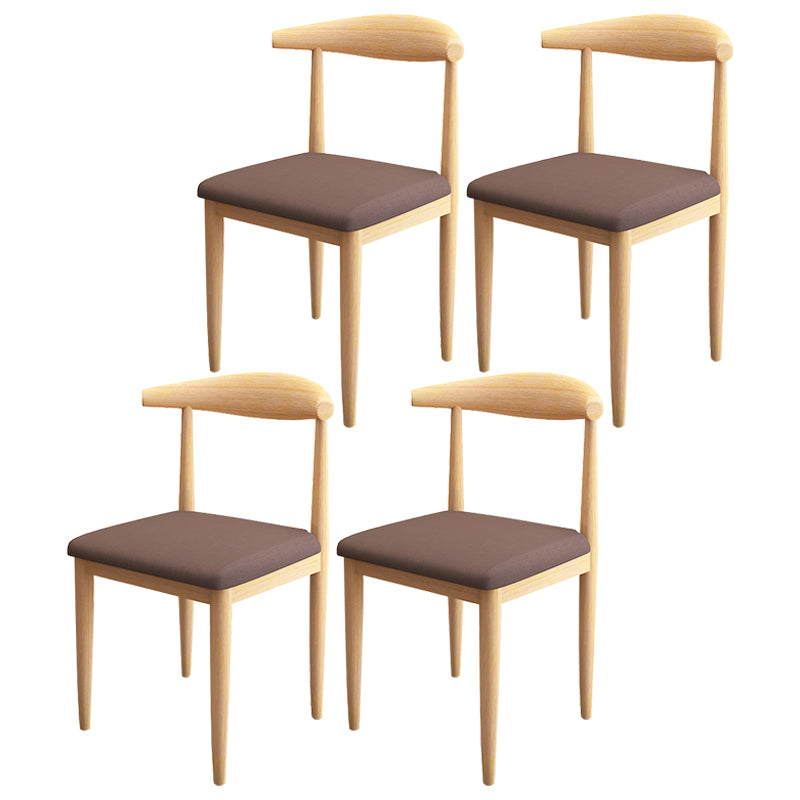 Contemporary Style Metal Chair Set Kitchen Dining Open Back Side Chairs