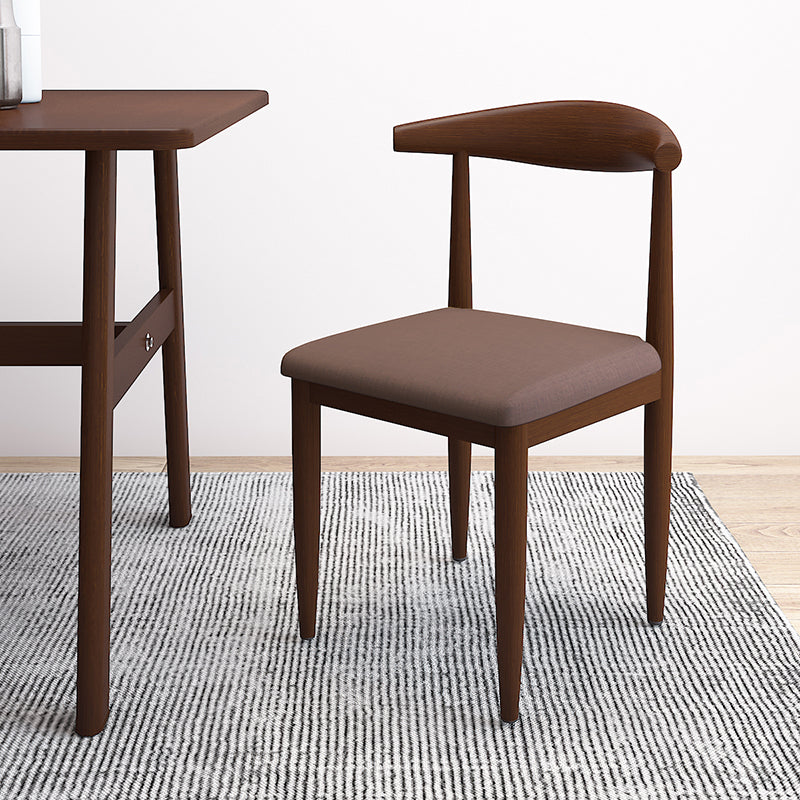 Contemporary Style Metal Chair Set Kitchen Dining Open Back Side Chairs