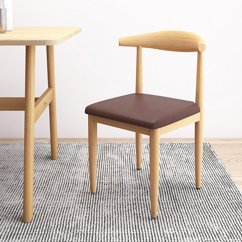 Contemporary Style Metal Chair Set Kitchen Dining Open Back Side Chairs