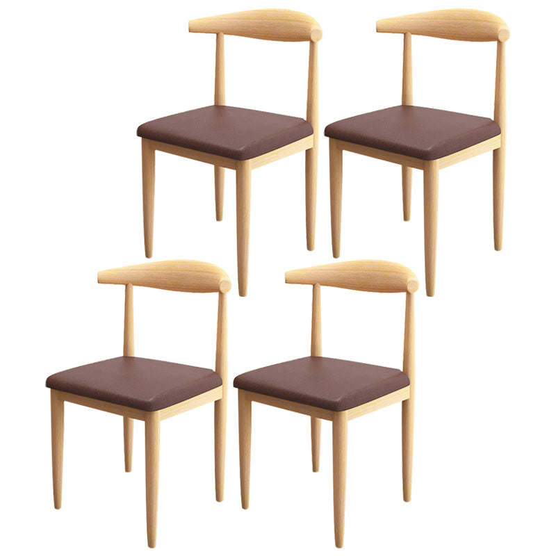 Contemporary Style Metal Chair Set Kitchen Dining Open Back Side Chairs