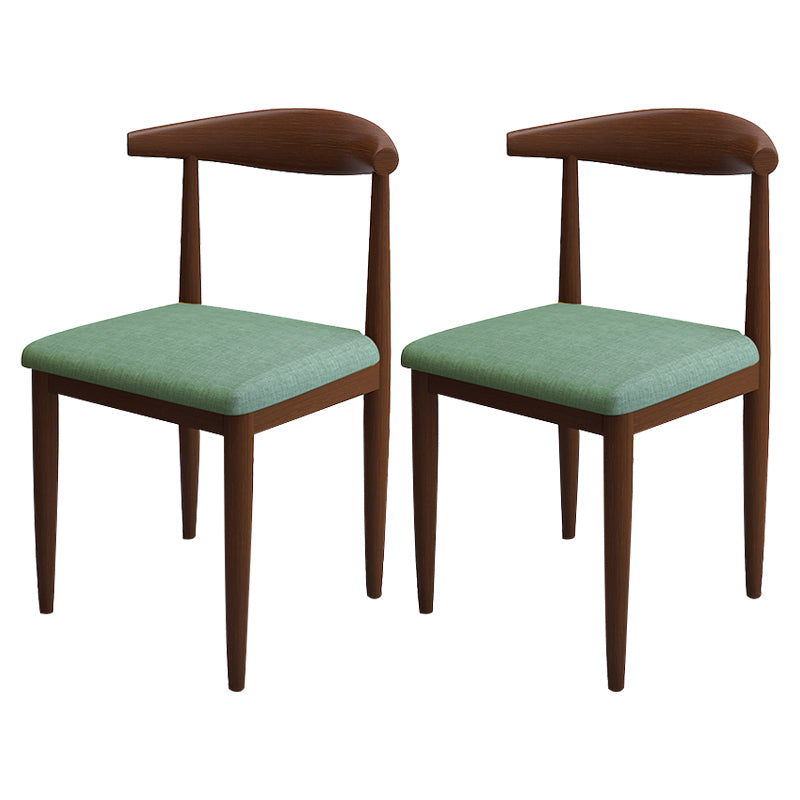 Contemporary Style Metal Chair Set Kitchen Dining Open Back Side Chairs