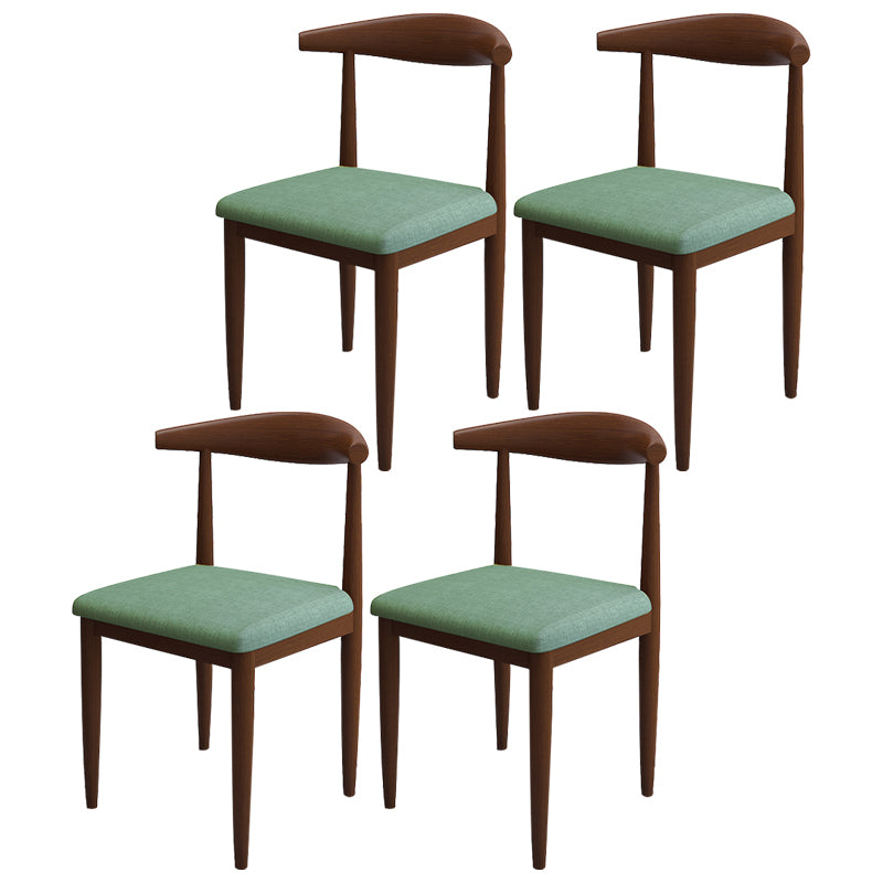 Contemporary Style Metal Chair Set Kitchen Dining Open Back Side Chairs