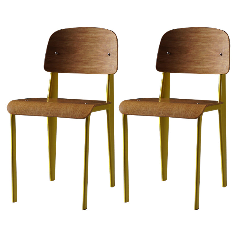 Industrial Style Metal Legs Dining Chairs Open Back Dining Side Chair for Home