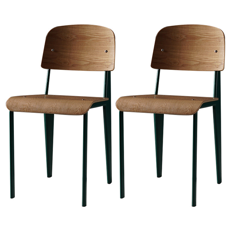 Industrial Style Metal Legs Dining Chairs Open Back Dining Side Chair for Home
