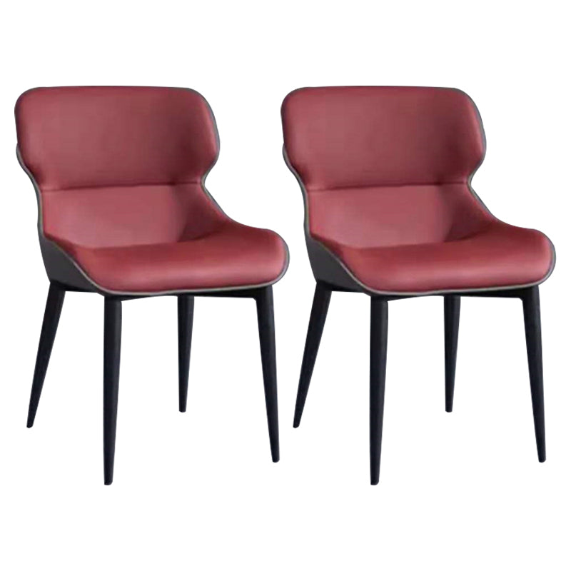 Modern Metal Indoor-Outdoor Chair Dining Room Wingback Parsons Armless Chair