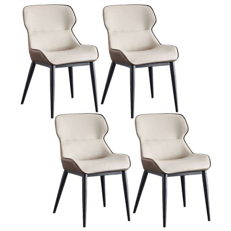 Modern Metal Indoor-Outdoor Chair Dining Room Wingback Parsons Armless Chair