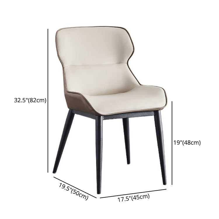 Modern Metal Indoor-Outdoor Chair Dining Room Wingback Parsons Armless Chair