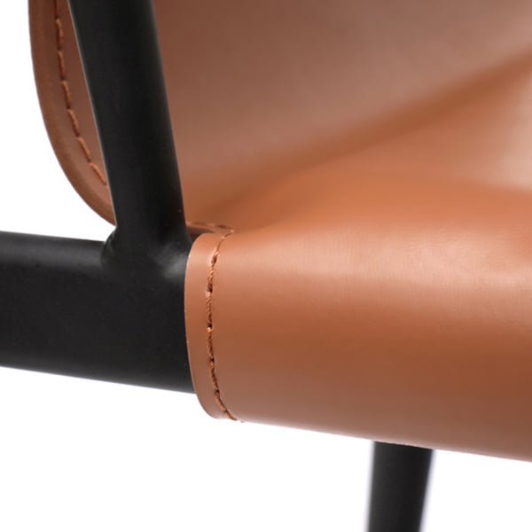 Contemporary Style Leather Dining Chair Solid Back Armless Chairs for Home
