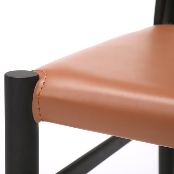 Contemporary Style Leather Dining Chair Solid Back Armless Chairs for Home