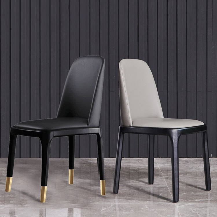 Chaise d'accélération du restaurant industriel en cuir Parsons Parsons Parsons Dining Side Side