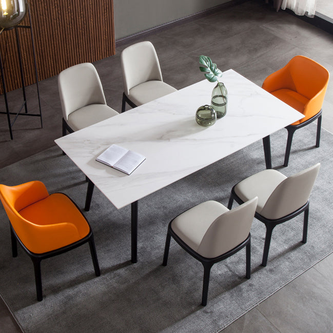 Chaise d'accélération du restaurant industriel en cuir Parsons Parsons Parsons Dining Side Side