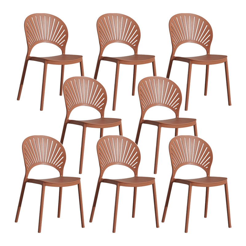 Scandinavian Plastic Armless Dining Chairs Indoor Stackable Side Chairs