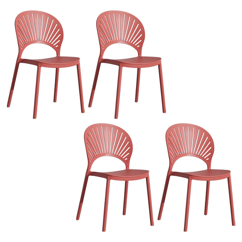 Chaises de salle à manger sans bras en plastique scandinave, chaises latérales empilables d'intérieur