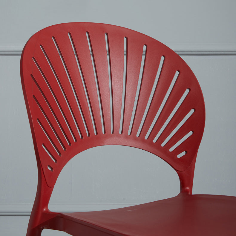 Scandinavian Plastic Armless Dining Chairs Indoor Stackable Side Chairs