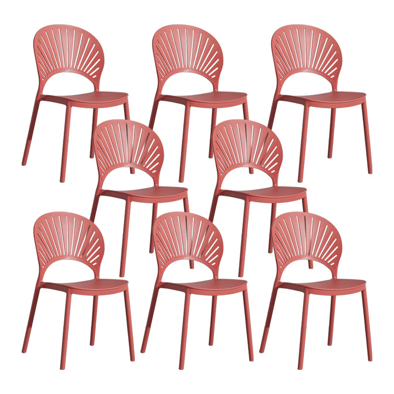 Scandinavian Plastic Armless Dining Chairs Indoor Stackable Side Chairs