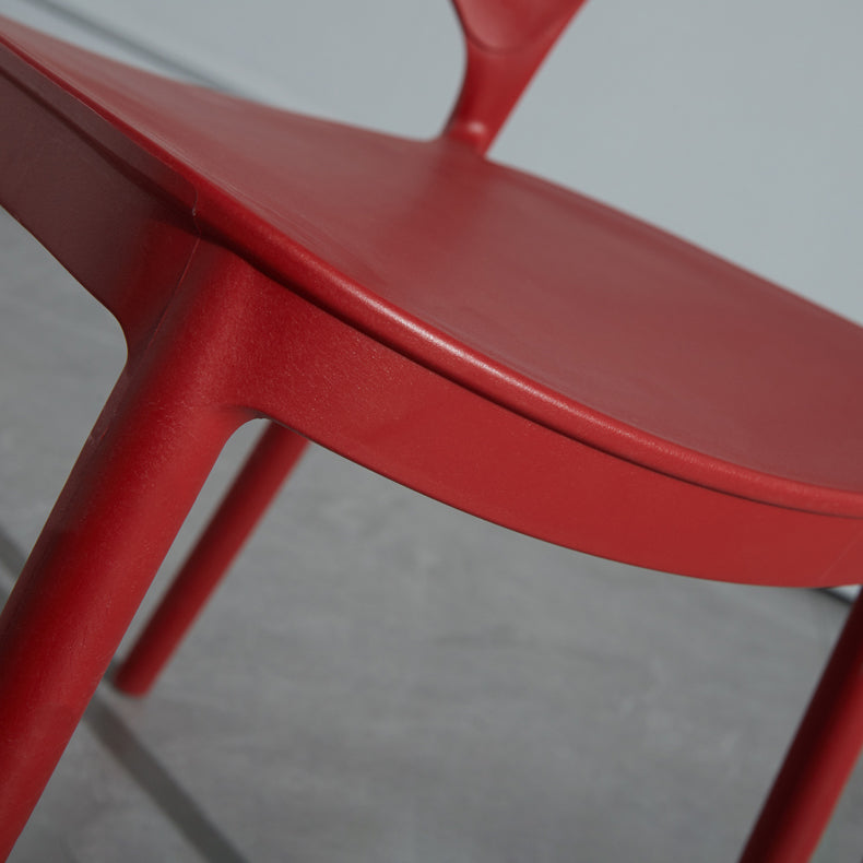 Scandinavian Plastic Armless Dining Chairs Indoor Stackable Side Chairs