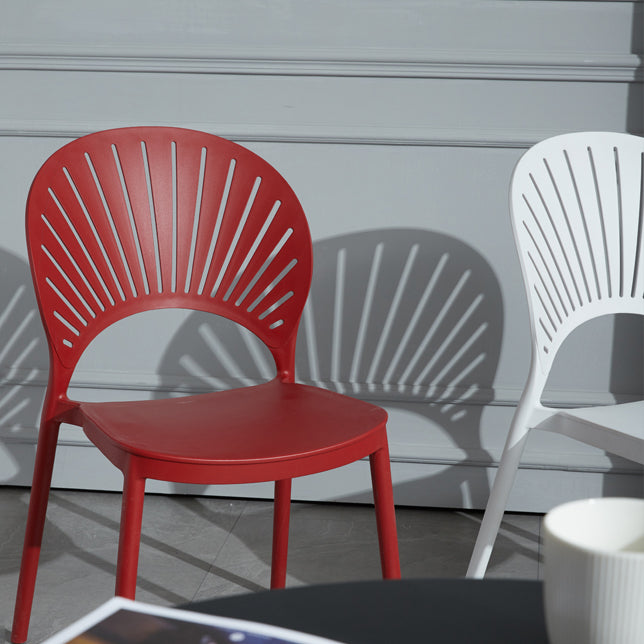 Scandinavian Plastic Armless Dining Chairs Indoor Stackable Side Chairs