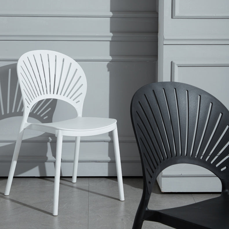 Scandinavian Plastic Armless Dining Chairs Indoor Stackable Side Chairs