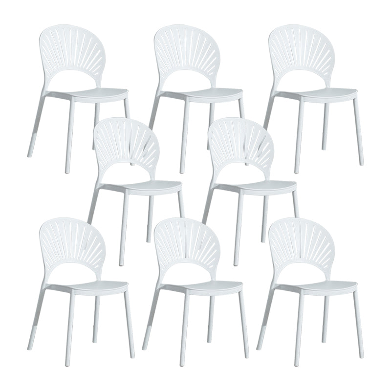 Scandinavian Plastic Armless Dining Chairs Indoor Stackable Side Chairs