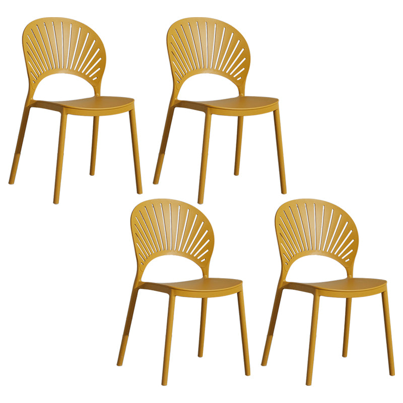 Chaises de salle à manger sans bras en plastique scandinave, chaises latérales empilables d'intérieur