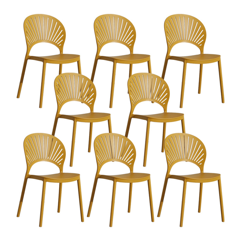 Scandinavian Plastic Armless Dining Chairs Indoor Stackable Side Chairs