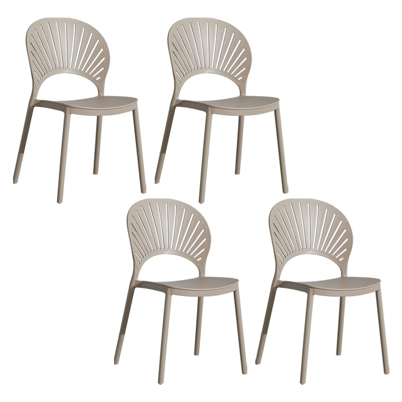 Scandinavian Plastic Armless Dining Chairs Indoor Stackable Side Chairs