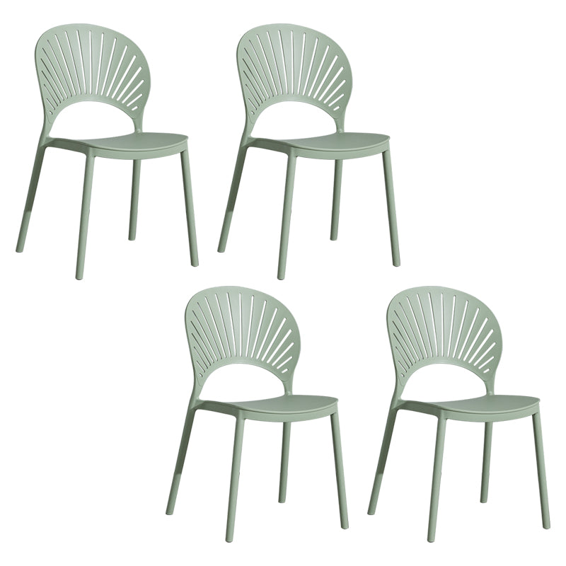 Chaises de salle à manger sans bras en plastique scandinave, chaises latérales empilables d'intérieur