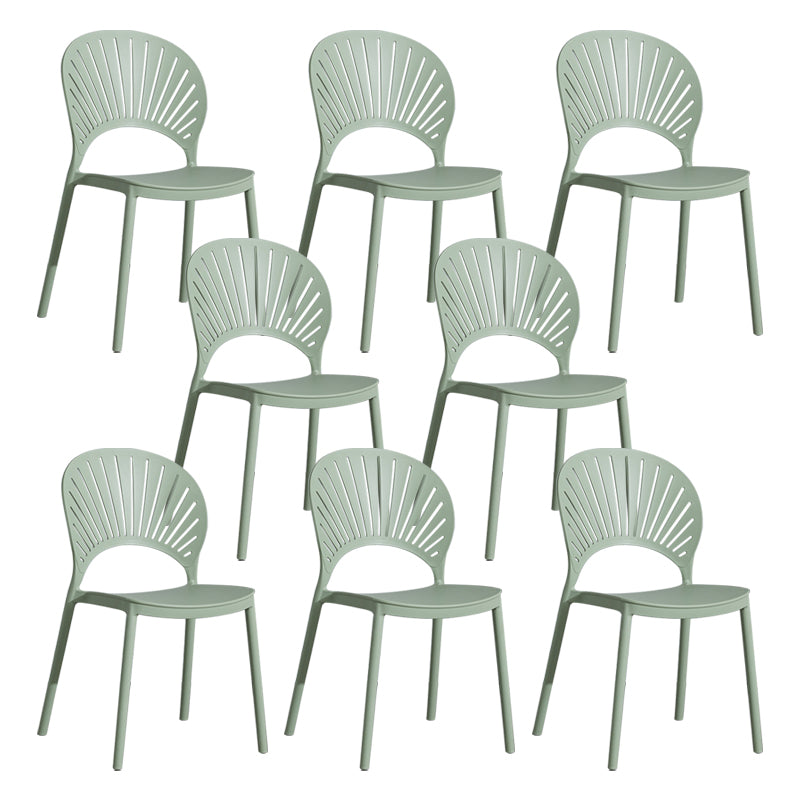Scandinavian Plastic Armless Dining Chairs Indoor Stackable Side Chairs