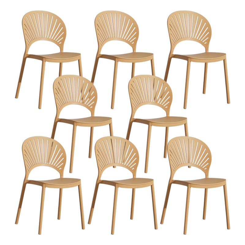 Scandinavian Plastic Armless Dining Chairs Indoor Stackable Side Chairs
