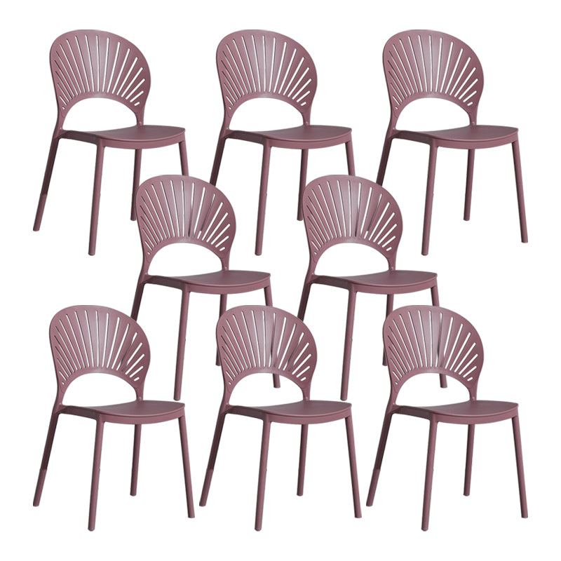 Scandinavian Plastic Armless Dining Chairs Indoor Stackable Side Chairs