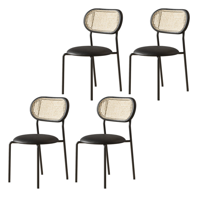 Contemporary Metal Dining Room Chairs Upholstered Armless Chair for Home Use