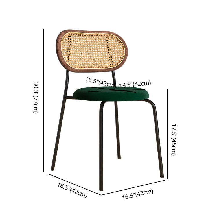 Contemporary Metal Dining Room Chairs Upholstered Armless Chair for Home Use