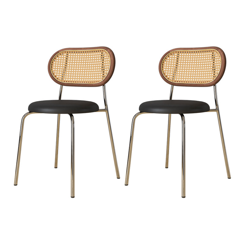 Contemporary Metal Dining Room Chairs Upholstered Armless Chair for Home Use