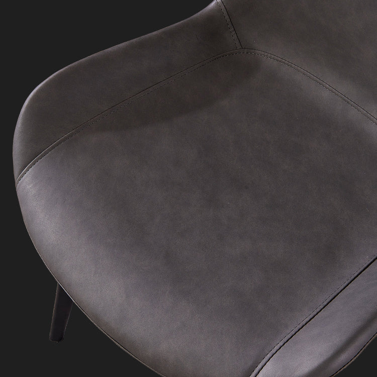 Industrial Style Leather Dining Chairs Solid Back Armless Side Chairs for Home Use