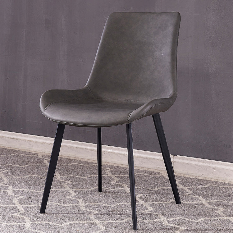 Chaises de salle à manger en cuir de style industriel, chaises latérales sans accoudoirs à dossier solide pour usage domestique