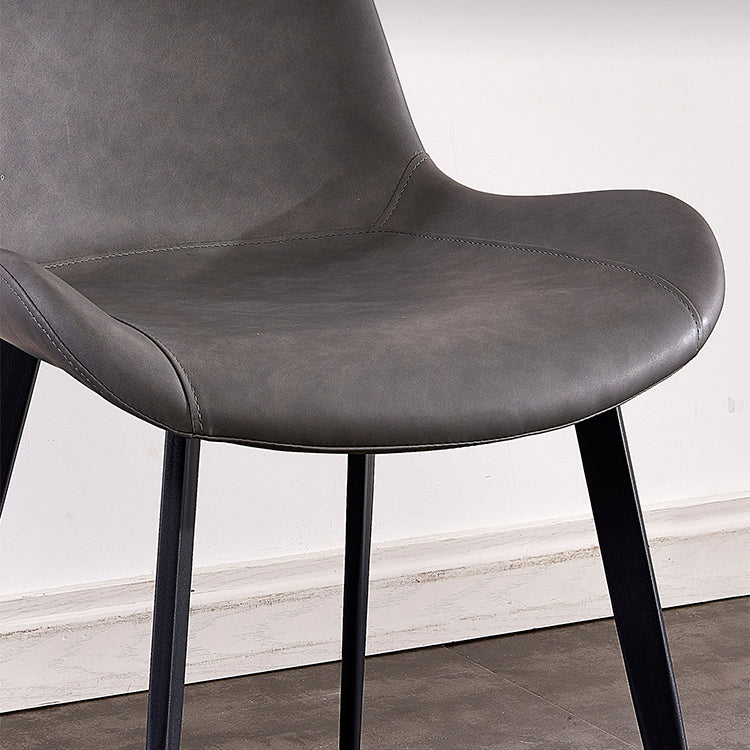 Chaises de salle à manger en cuir de style industriel, chaises latérales sans accoudoirs à dossier solide pour usage domestique