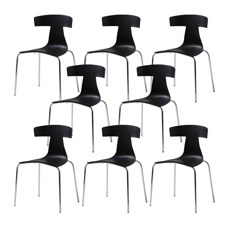Contemporary Style Metal Chair Set Slat Back Side Kitchen Dining Chair