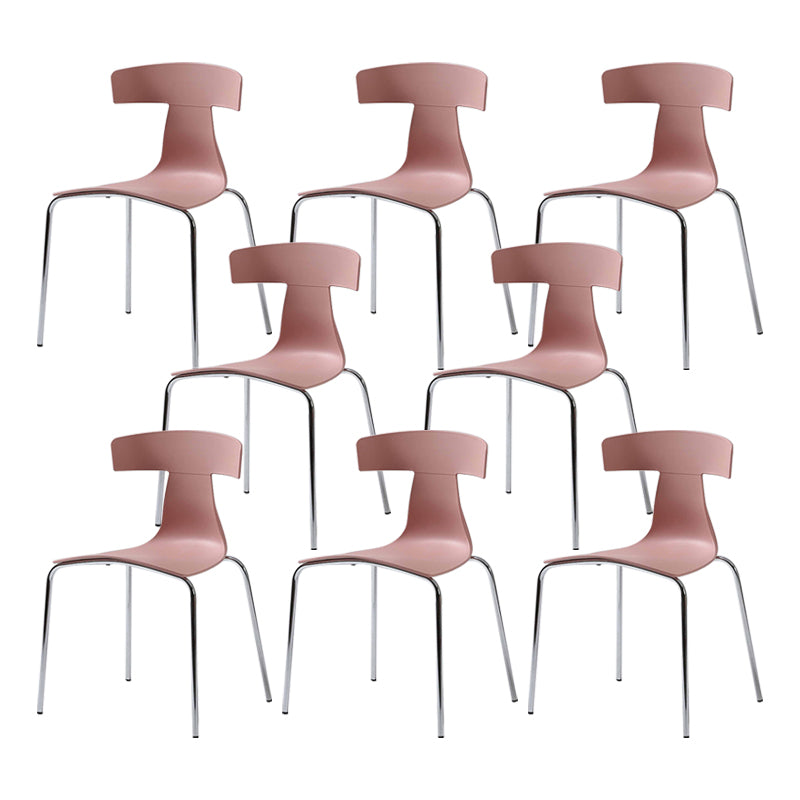 Contemporary Style Metal Chair Set Slat Back Side Kitchen Dining Chair