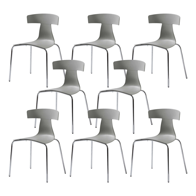 Contemporary Style Metal Chair Set Slat Back Side Kitchen Dining Chair