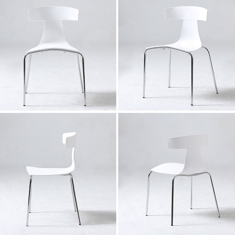 Contemporary Style Metal Chair Set Slat Back Side Kitchen Dining Chair