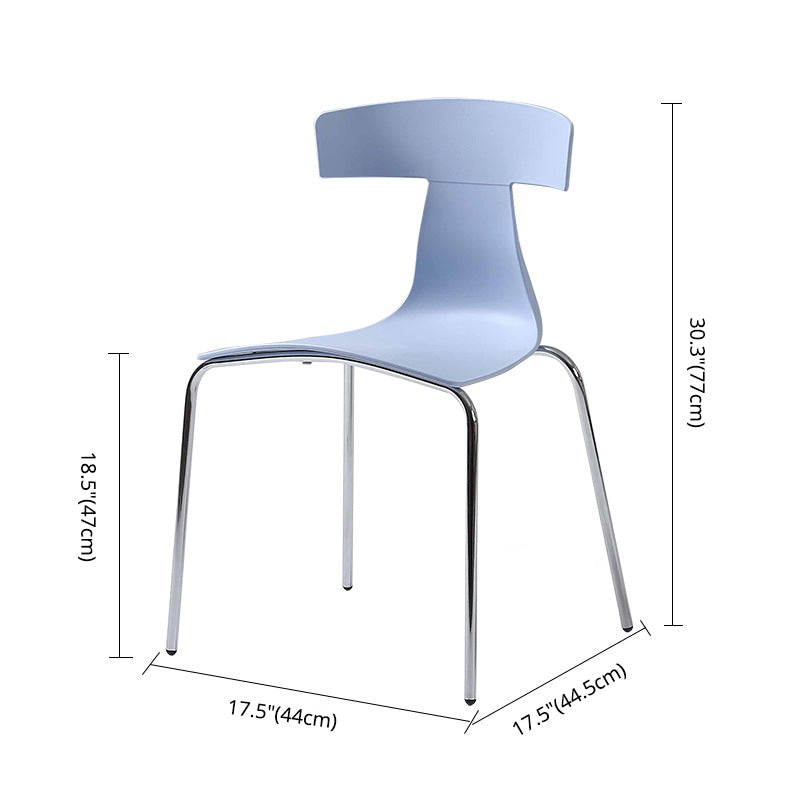 Contemporary Style Metal Chair Set Slat Back Side Kitchen Dining Chair