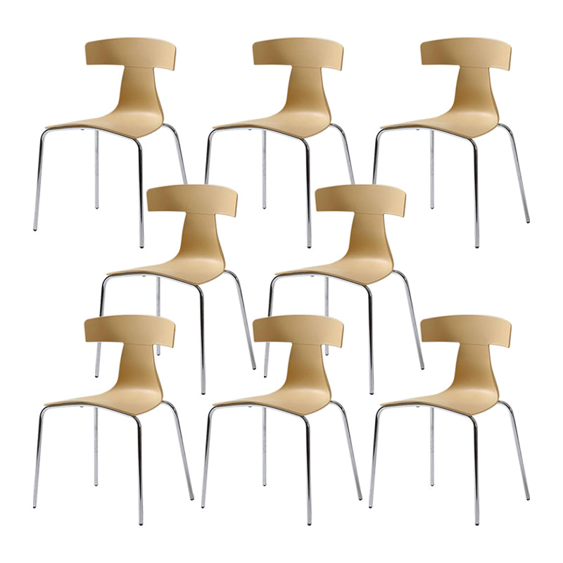 Contemporary Style Metal Chair Set Slat Back Side Kitchen Dining Chair