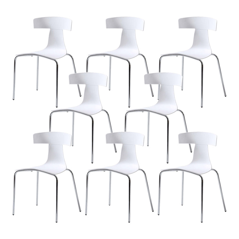 Contemporary Style Metal Chair Set Slat Back Side Kitchen Dining Chair