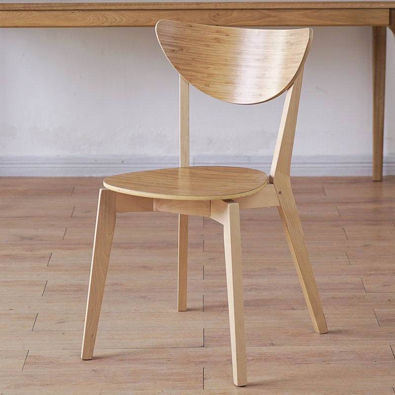 Open Back Armless Dining Chairs Stackable Side Dining Chairs with Wood Legs