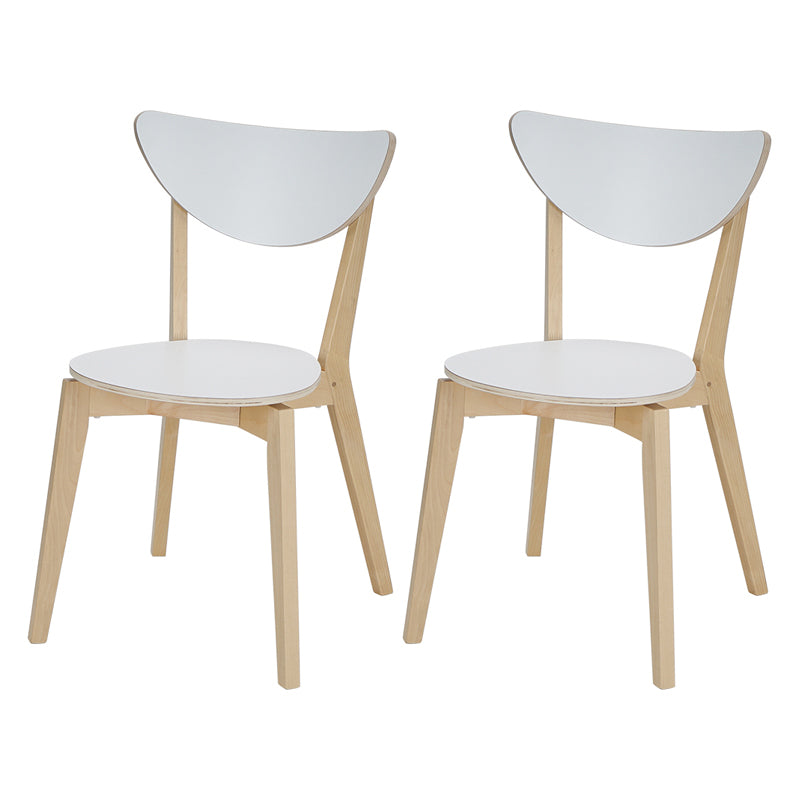 Open Back Armless Dining Chairs Stackable Side Dining Chairs with Wood Legs