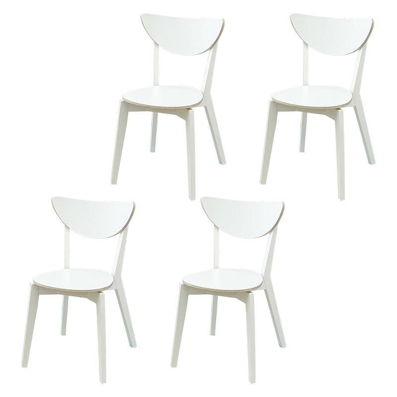 Open Back Armless Dining Chairs Stackable Side Dining Chairs with Wood Legs