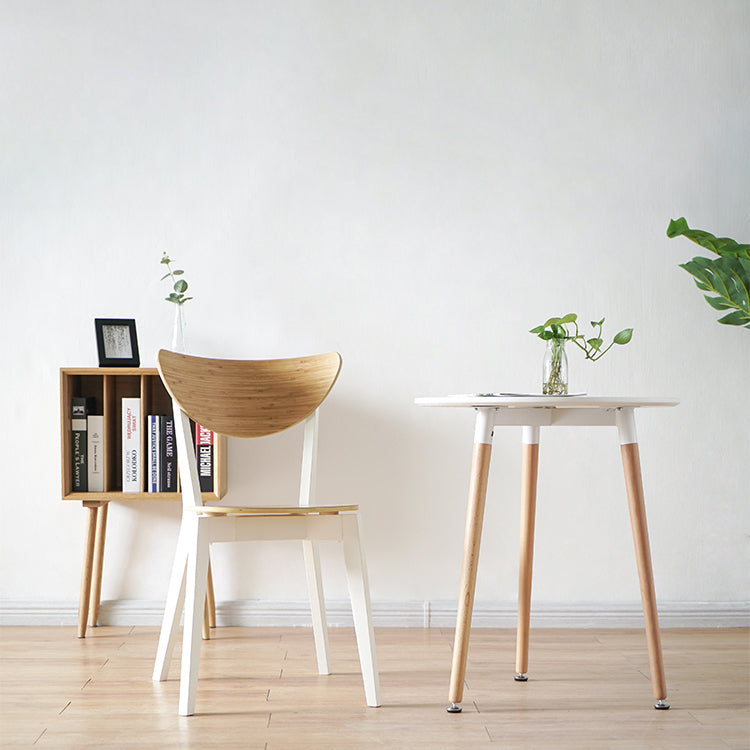 Open Back Armless Dining Chairs Stackable Side Dining Chairs with Wood Legs