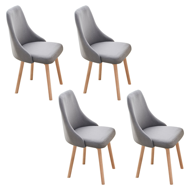 Home Scandinavian Side Chair Swivel Parsons Back Wood Dining Room Chair Set