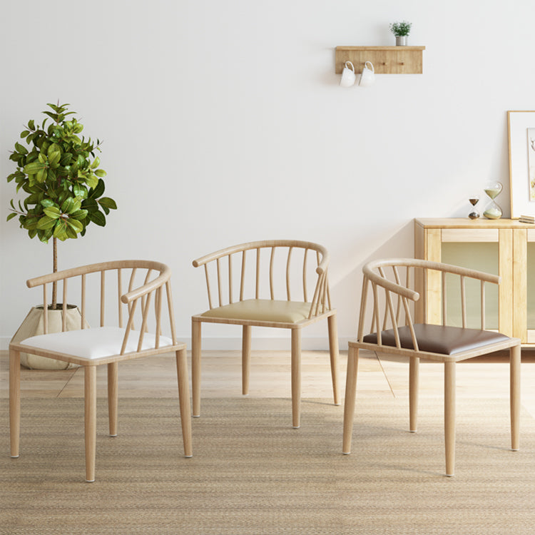 Contemporary Metal Dining Room Chairs Upholstered Armchair for Home Use