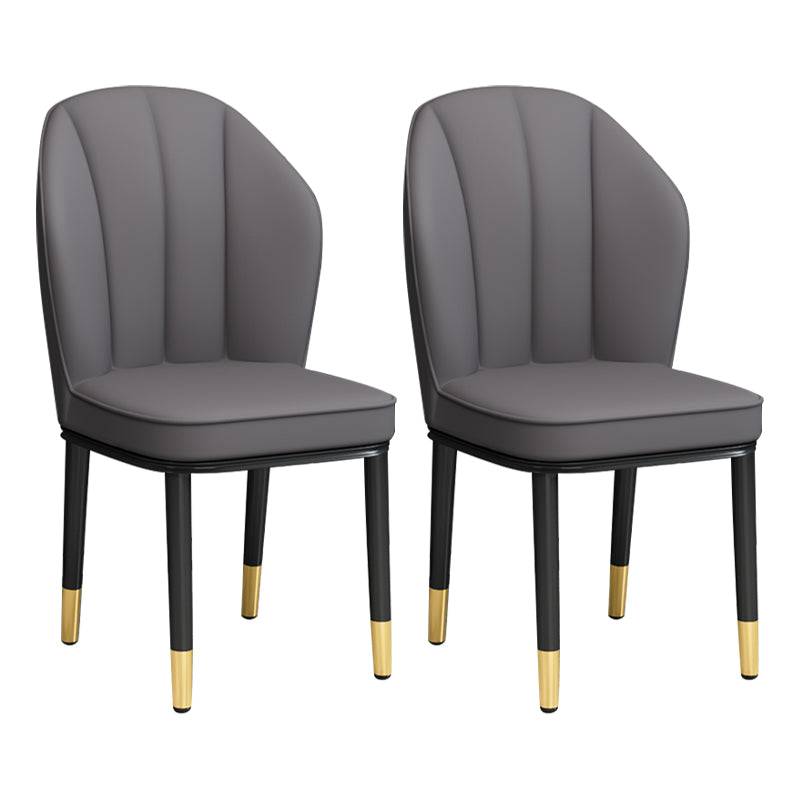 European Glam Style Metal Chairs Kitchen Dining Room Wingback Side Chair Set